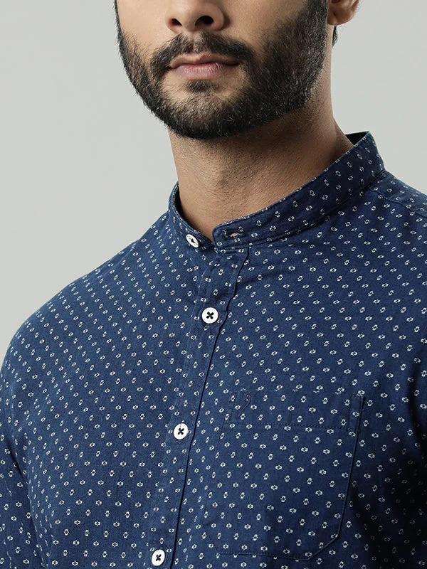 Indian Terrain Men All Over Print Blue Shirt